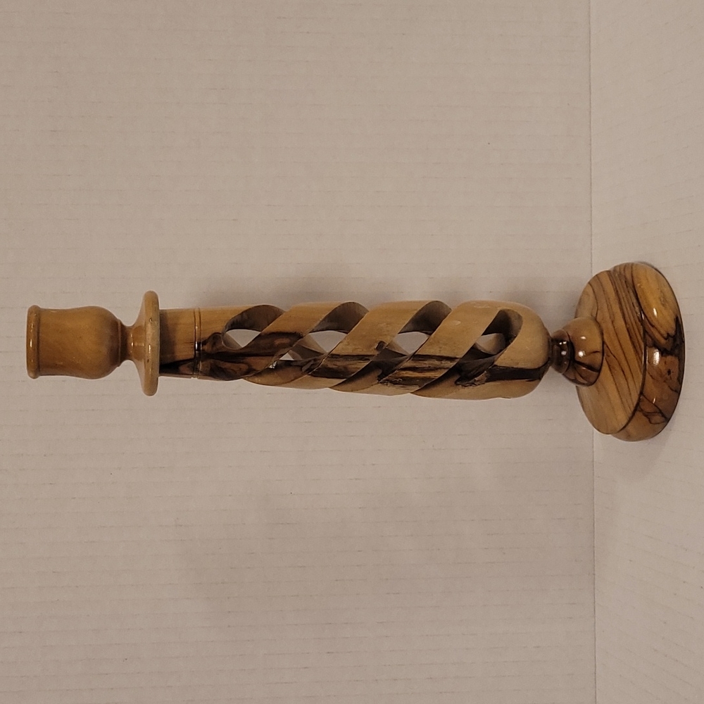 Stunning Hand Made Olive Wood Candle Holder
